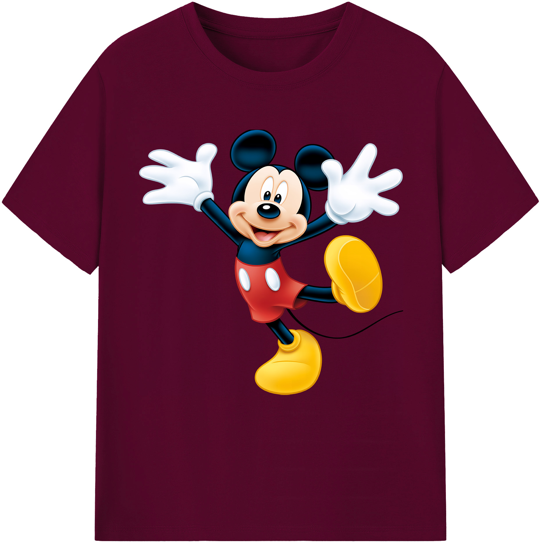 ミッキーマウス Mickey Mouse レディースカジュアルプリントTシャツ（綿100％）